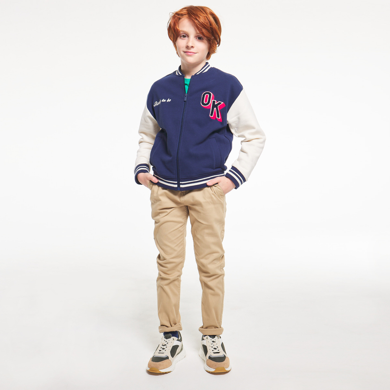 Teddy zippé en molleton bleu garçon