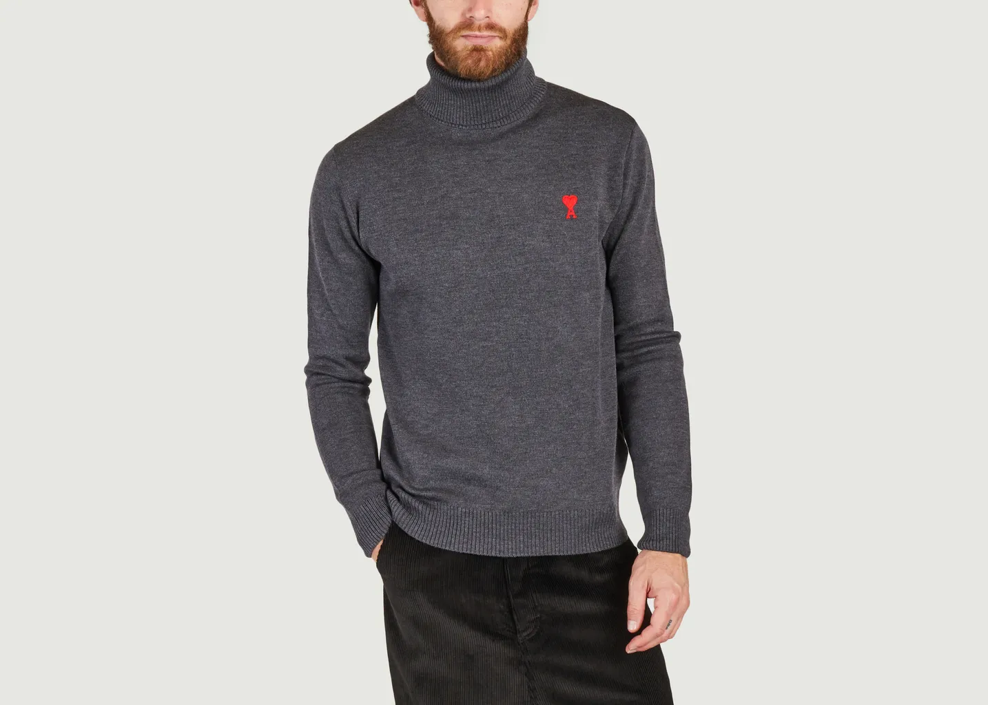 Pull Col Roule Broderie ADC AMI Paris