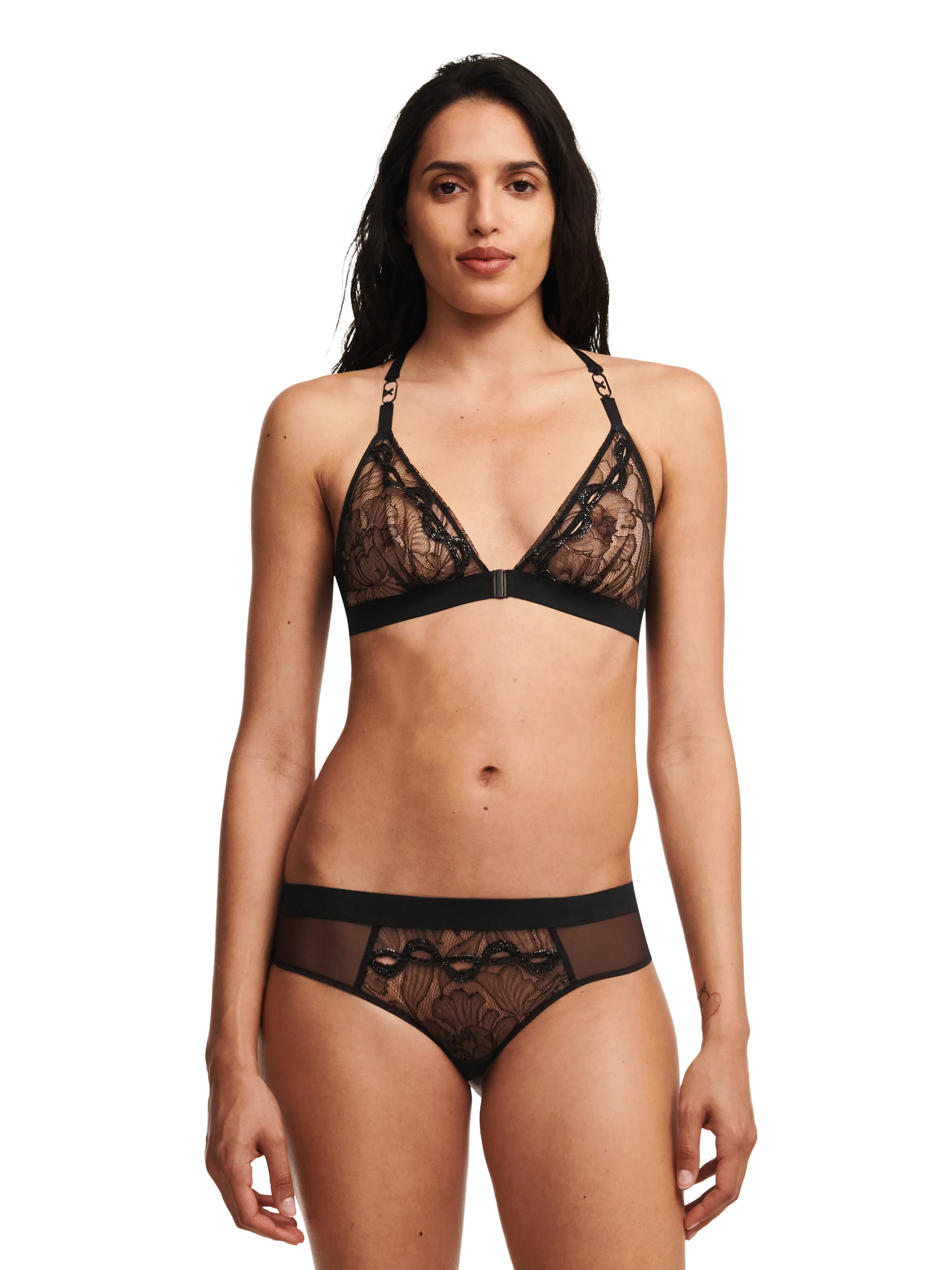 X TRAVAGANT - Soutien-gorge sans armature triangle broderie | Noir