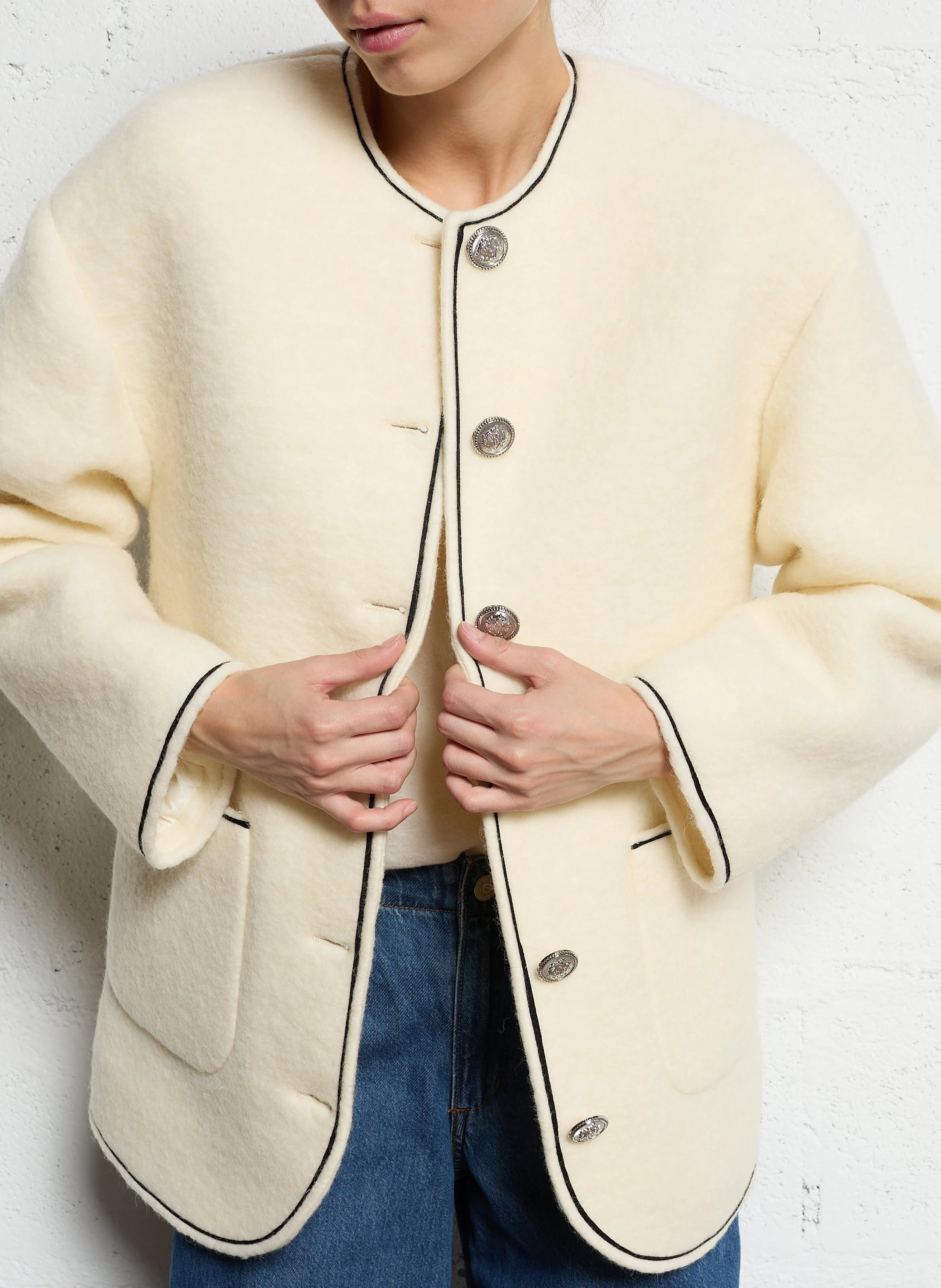 Veste boutonnée| Blanc