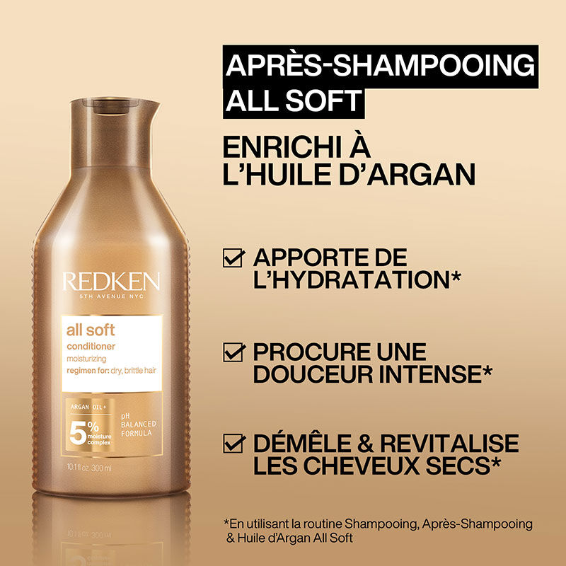 Le rituel hydratant cheveux secs et rêches All Soft