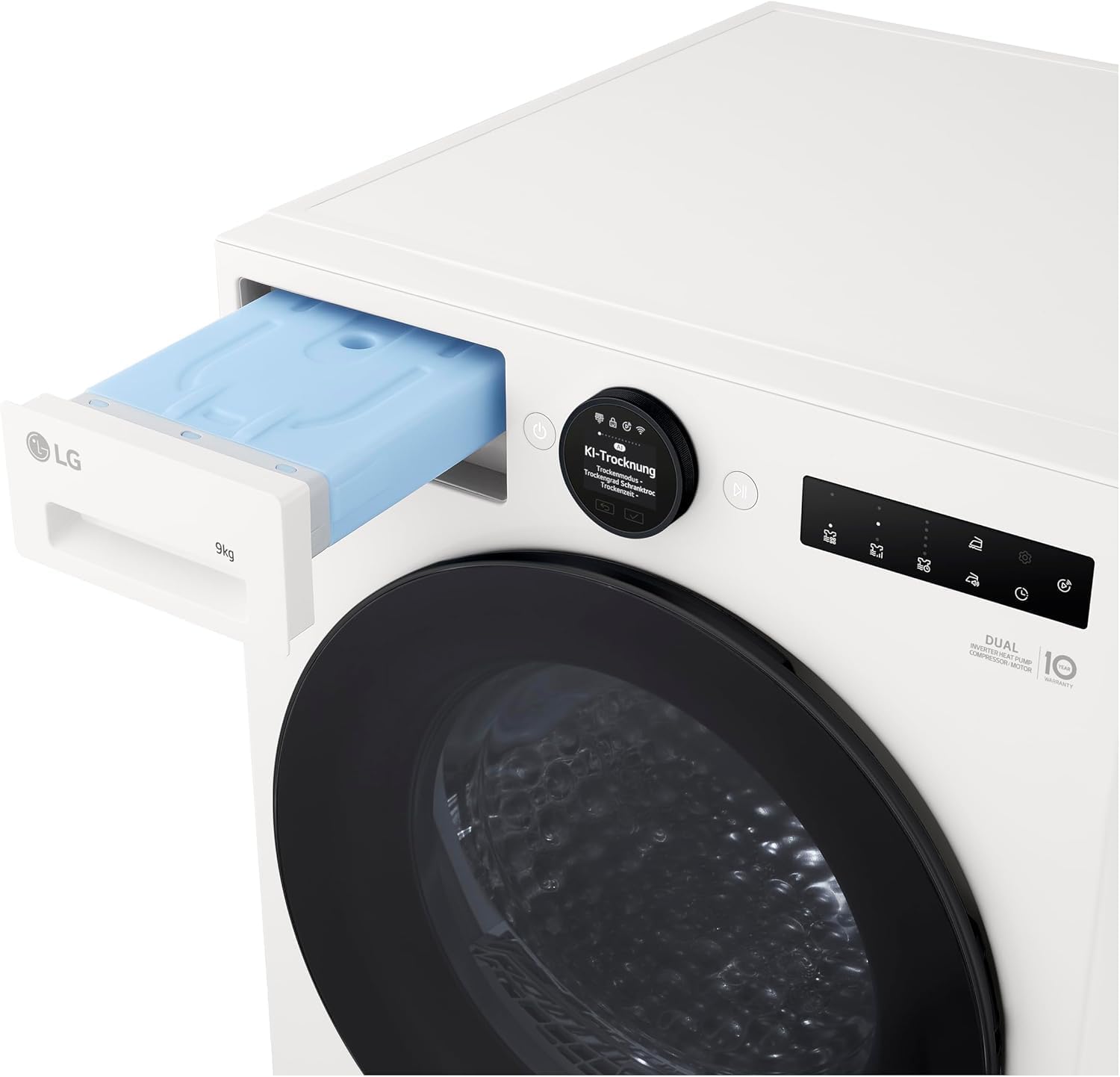 LG RT90X8C Wärmpepumpen Trockner, Energie B, 9 kg Kapazität, AI Dry, Allergy Care, weiß