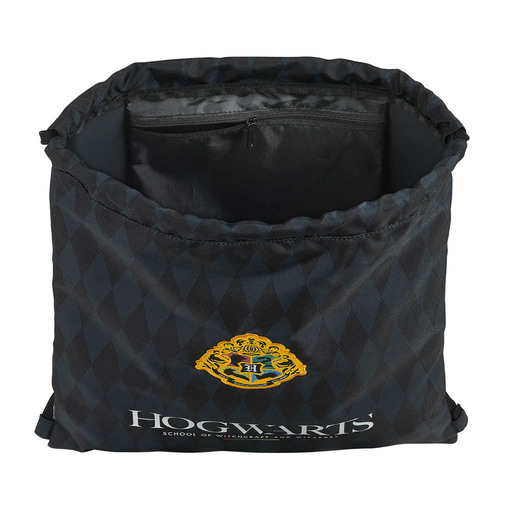 Safta Saco Plano Grande De Harry Potter Hogwarts, 350x400 Mm, Preto/cinza