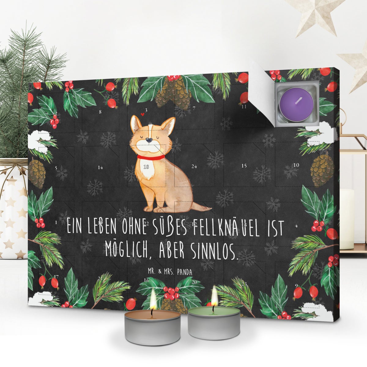 Mr. & Mrs. Panda Geurkaars Adventskalender Hondengeluk - Zwart