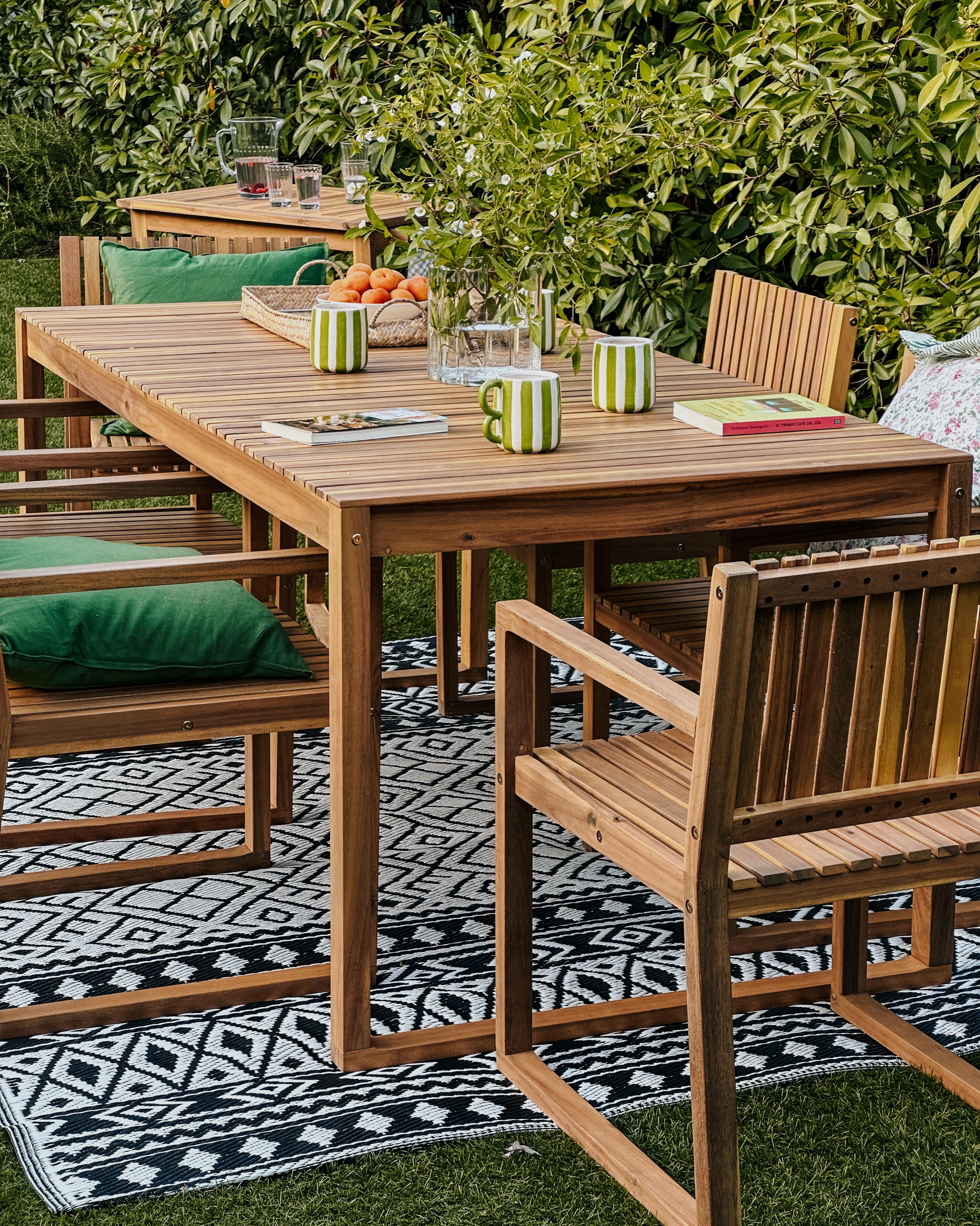 Tuin eettafel SASSARI II 180 cm 90 cm Gecertificeerd acaciahout Lichtbruin