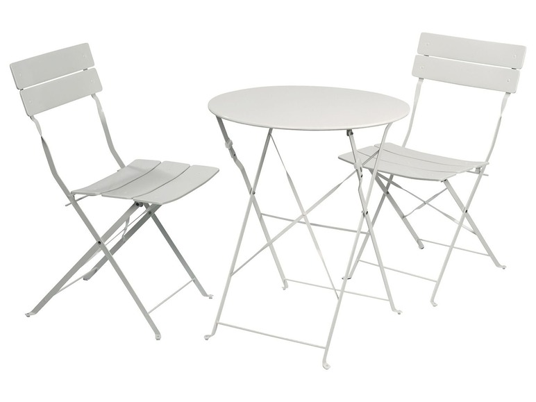 FLORABEST Bistro set metaal wit, 3-delig.