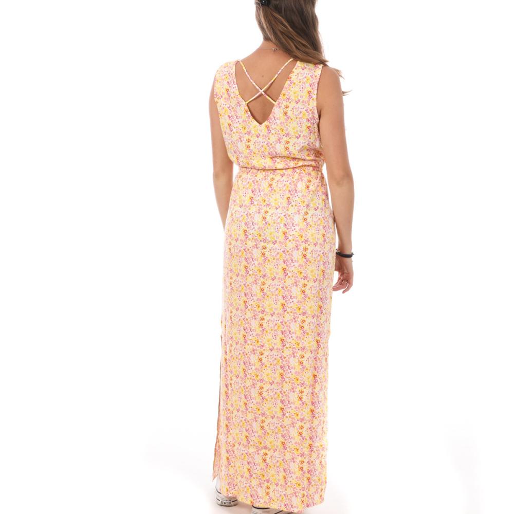 Vero Moda Robe Longue Blanche/Jaune Femme Vero Moda 10286770