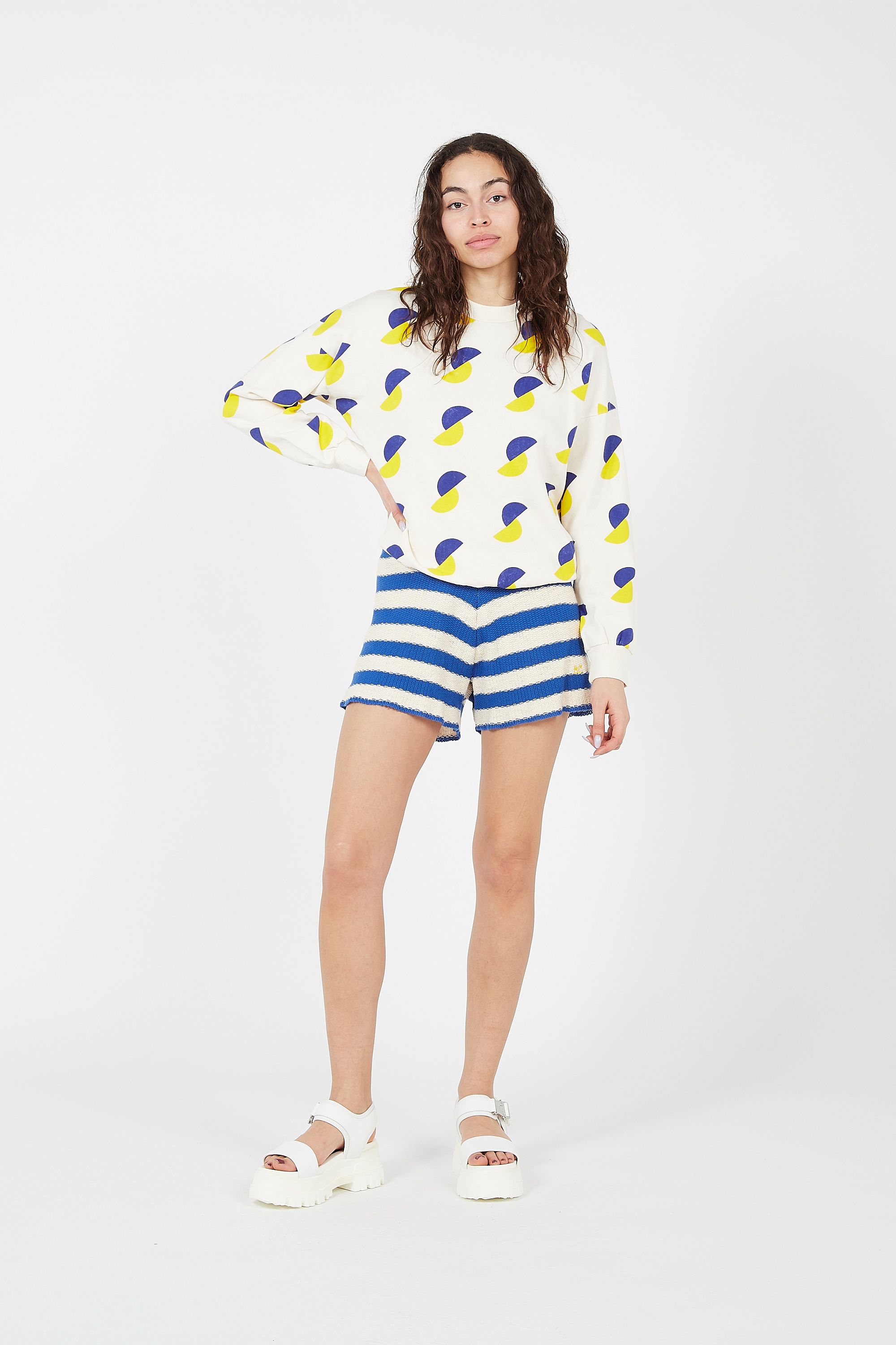 BOBO CHOSES Short Stripes Knitted Bleu