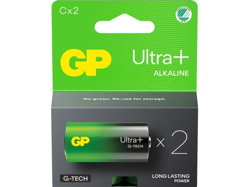 GP Ultra Plus - Batteri 2 x C - Alkalisk