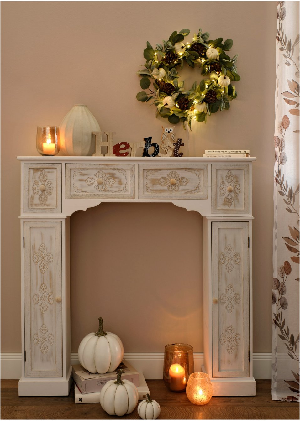 Inscription décorative Herbst avec hibou