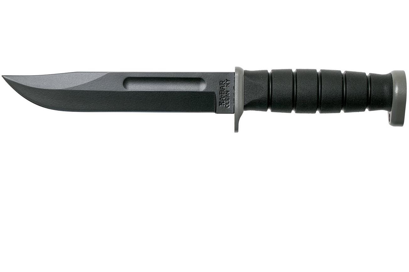 KA-BAR D2 Extreme Fighting Knife 1292, straight edge, Kraton handle, kunststof schede