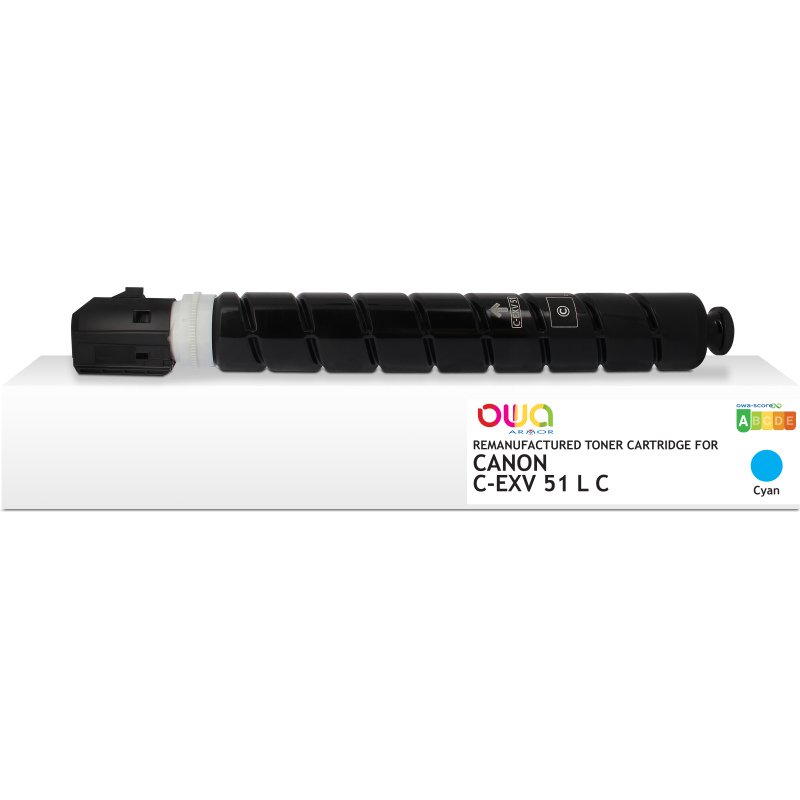 Toner remanufacturé OWA - standard - Cyan - pour CANON C-EXV 51 L C, CANON C-EXV 51 L C