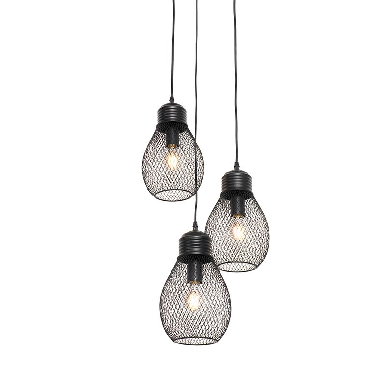 Design hanglamp zwart 3-lichts - Raga