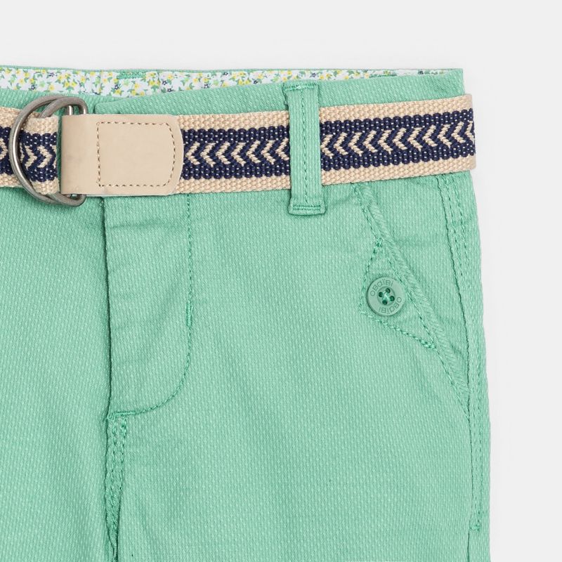 Bermuda coton fantaisie vert bébé garçon Vert
