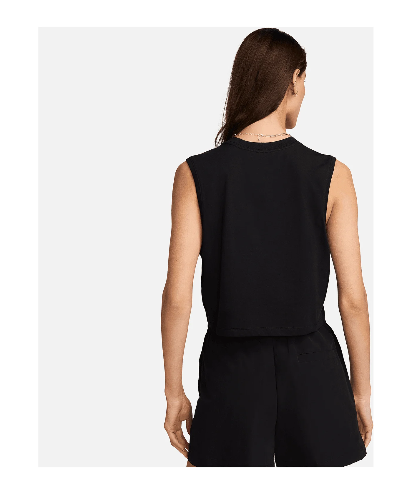 Nike Club Cropped T-Shirt Damen Schwarz F010