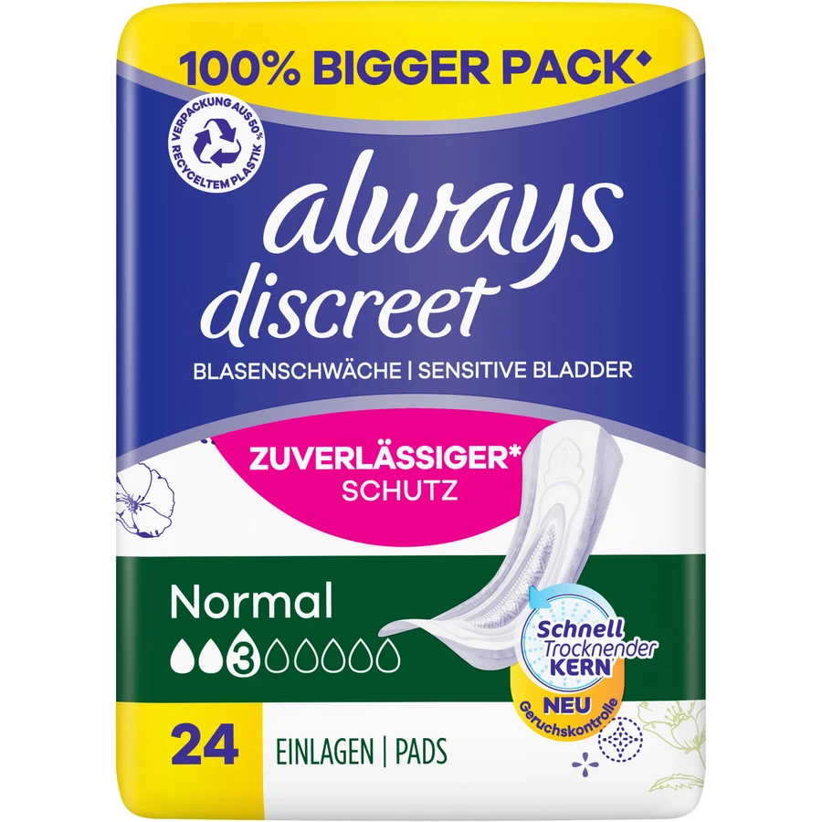 always discreet Inkontinenz-Einlagen, Normal Big Pack 24 Einlagen