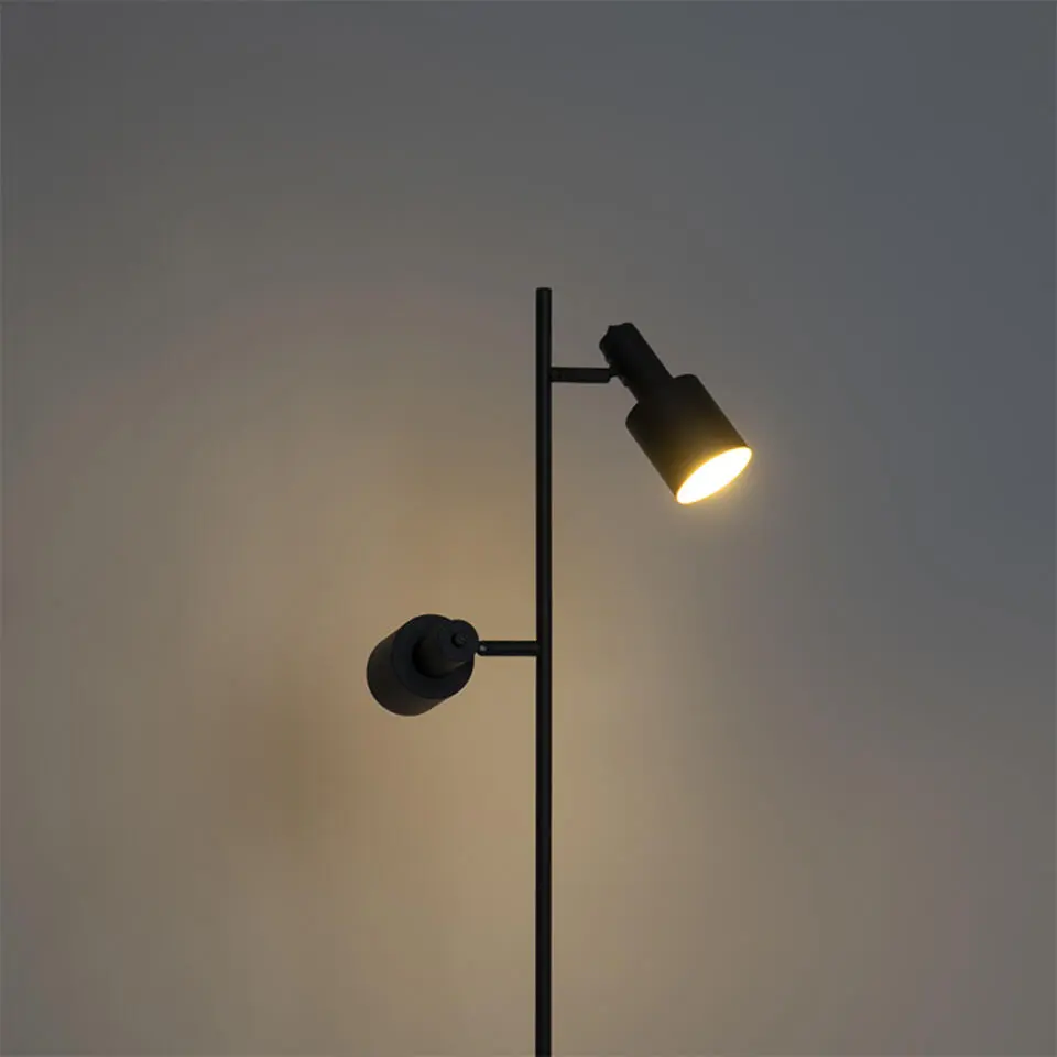 Qazqa vloerlampen stijn zwart e27