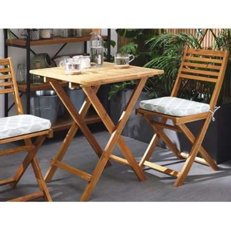 FIJI - Bistroset voor 2 - Lichte houtkleur /Groen - Acaciahout
