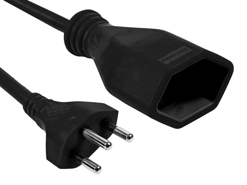 FURBER.power Verlängerungskabel T13-T12 0.2 m Schwarz Stromkabel H05VV-F 3G1.00