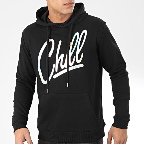 Sweat Capuche Chill Iridescent Noir