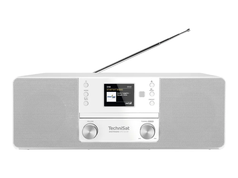 TechniSat DigitRadio 370 CD BT - Audiosystem - 2 x 5 Watt - hvid