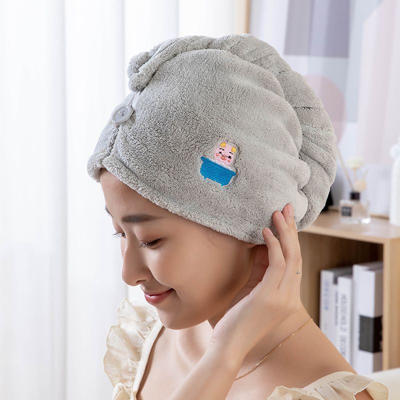 Honeyfluff - Geborduurde handdoek van koraalfleece voor het drogen van haar