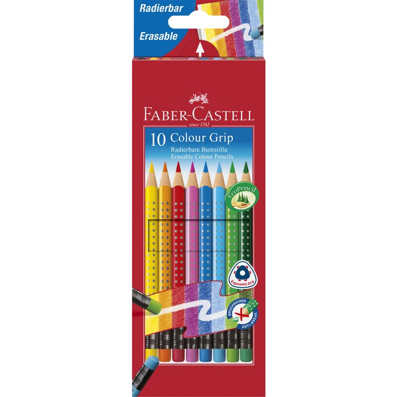 Faber-Castell Farbstifte Colour Grip, 10er Schachtel, assortiert