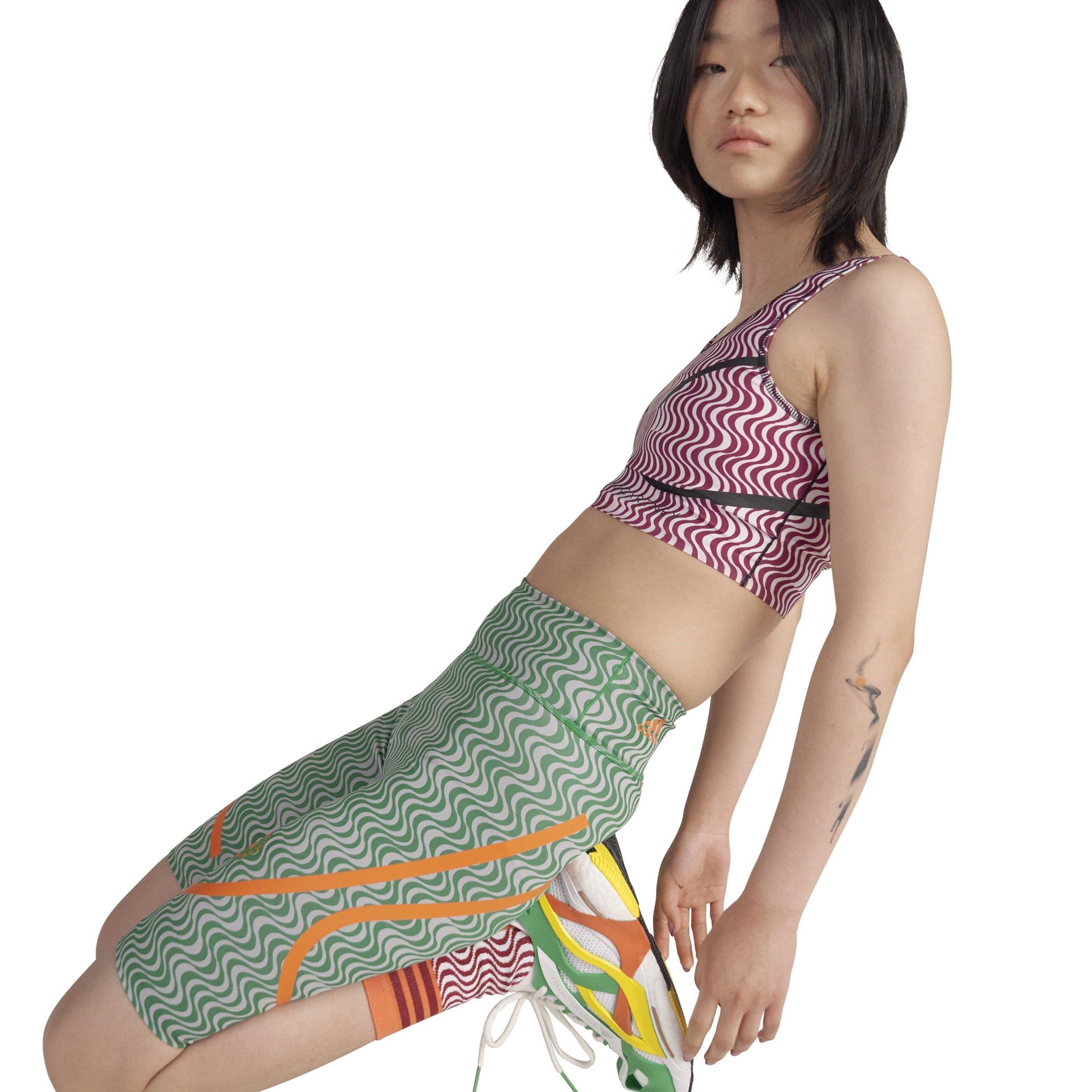 adidas by Stella McCartney Asymmetrical Print Cycling Shorts Womens