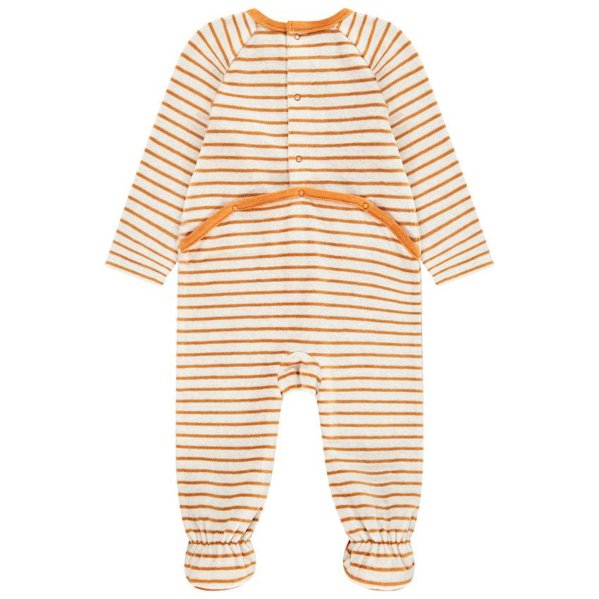 Lot de 2 dors-bien en velours print animaux pour bébé garçon - Ecru