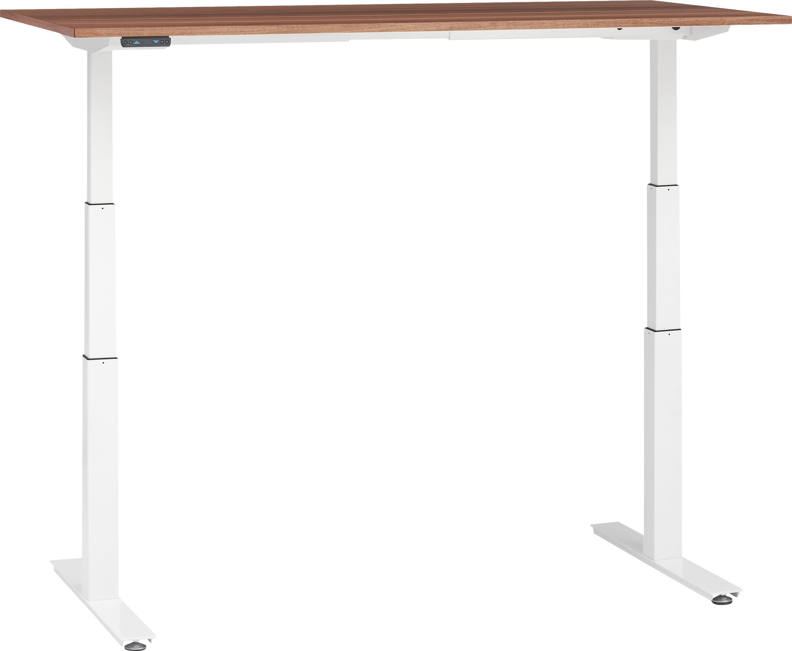 FLEXCUBE PROFI Schreibtisch höhenverstellbar - Nussbaum / B: 200.0 cm x T: 80.0 cm x H: 65.0 cm