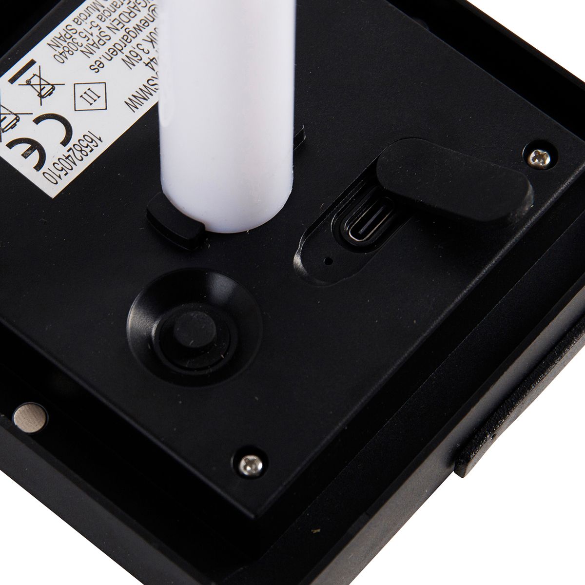 Tafellamp bamboe met vlam effect incl. LED IP44 solar oplaadbaar - Vega