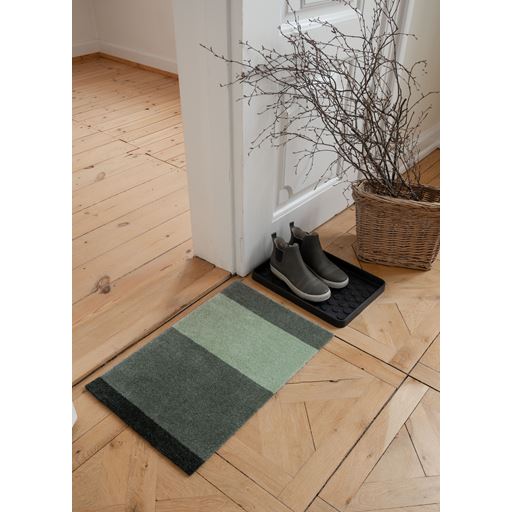 Tica Copenhagen Stripe Horisontal Gulvtæppe, Grøn/Støvet/Mørk Grøn, 40x60 cm