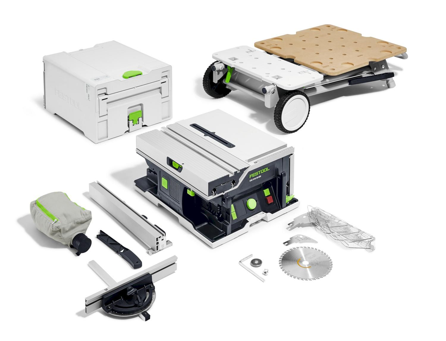 Festool CSC SYS 50 EBI-Basic-Set Accu Tafelcirkelzaag 2x18V Basic Body met Onderstel - 577371
