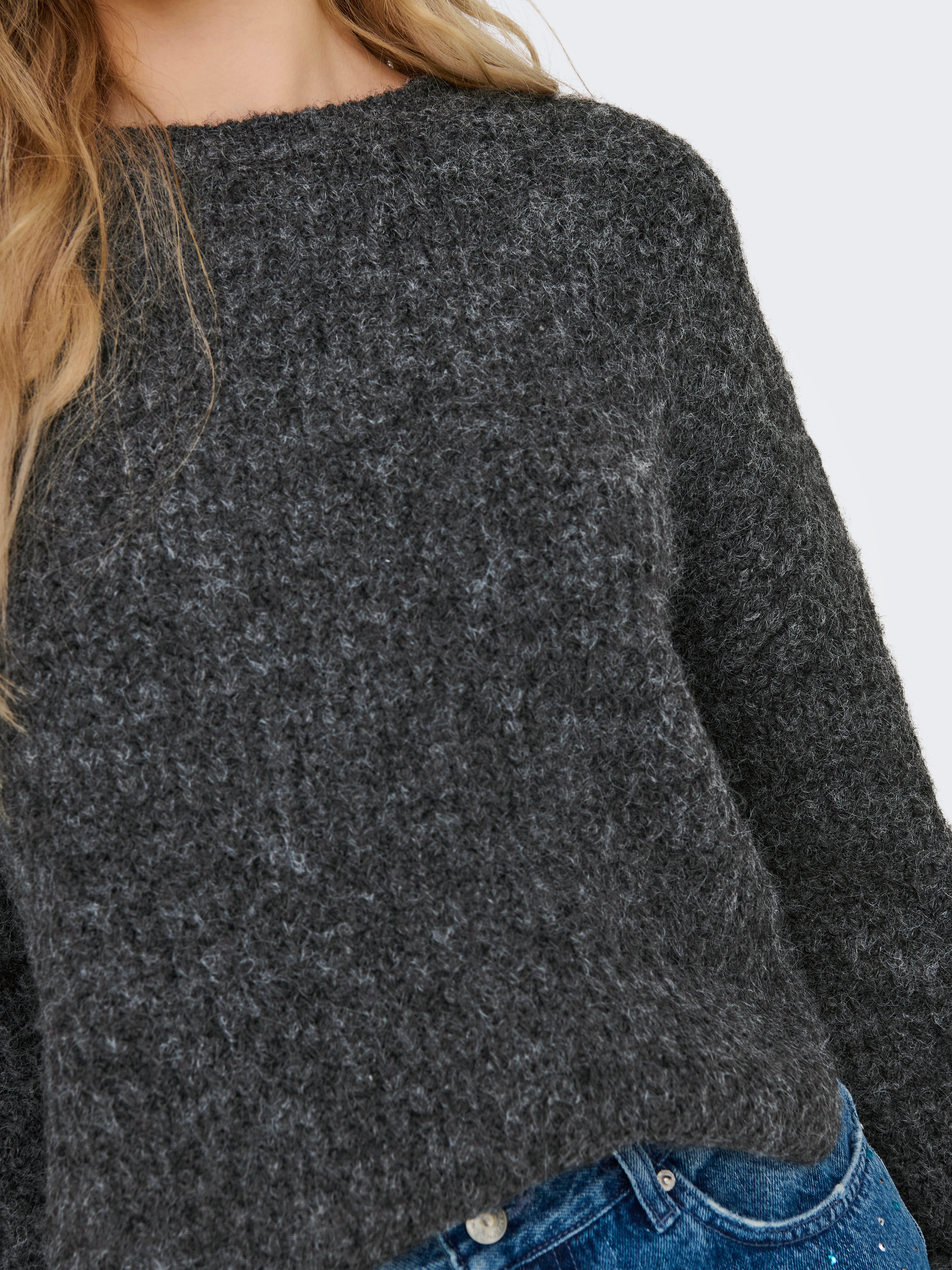 ONLMOON Strickpullover Dark Grey Melange