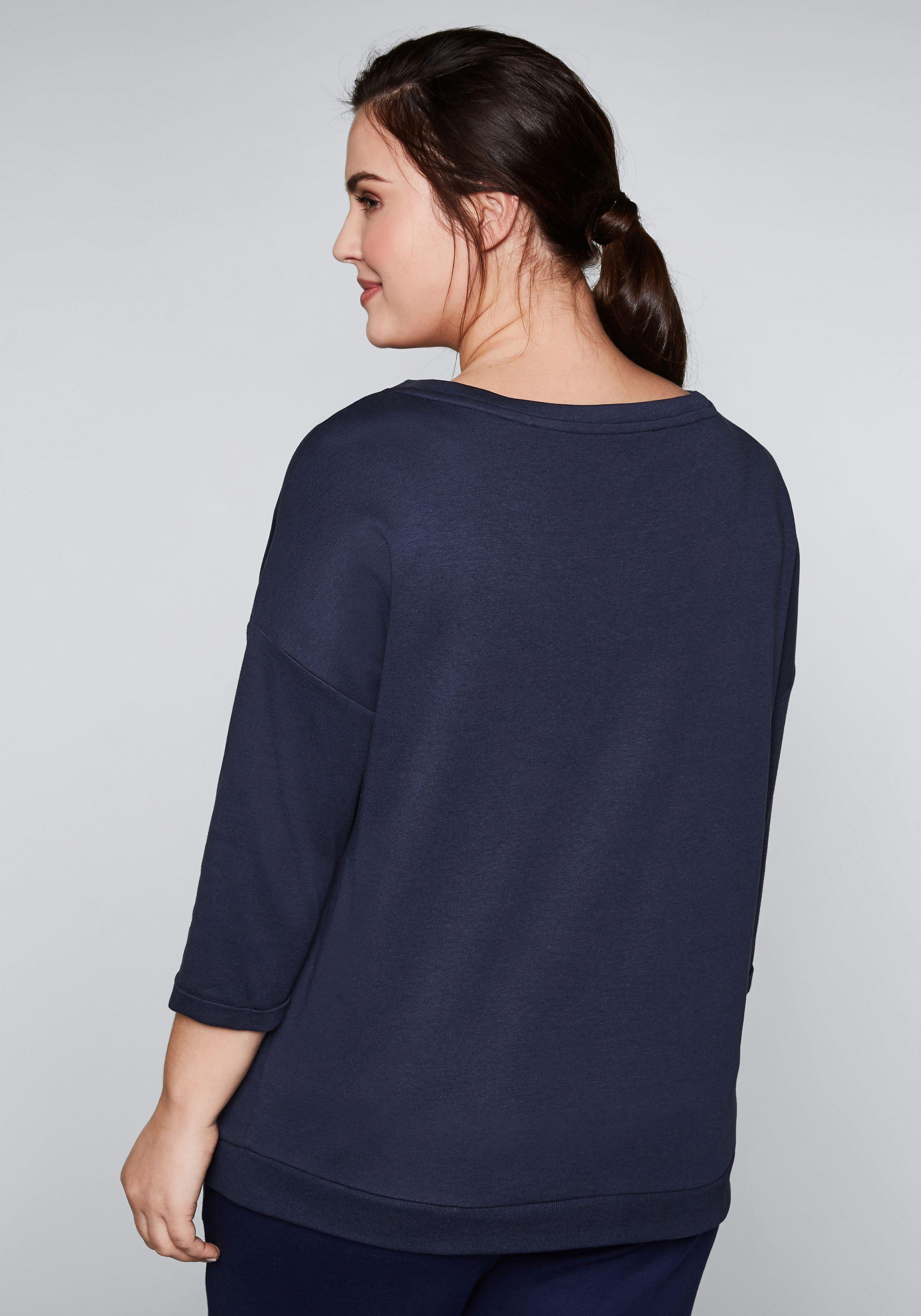 Shirt mit 3/4-Ärmeln und Rundhalsausschnitt
