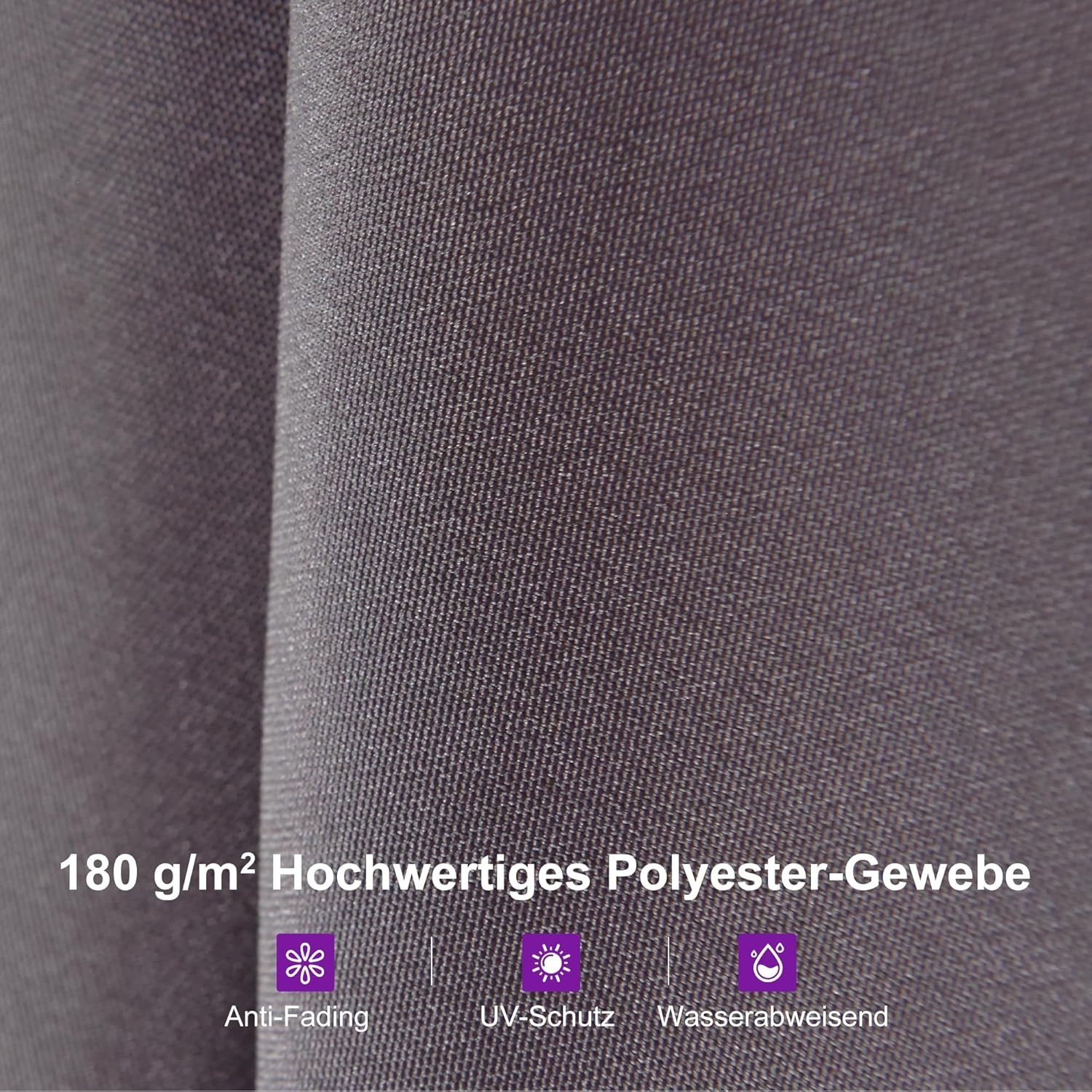 PURPLE LEAF 455 x 270 cm Doppelsonnenschirm Groß, Sonnenschirm XXL mit Kurbel Rechteckig Marktschirm für Terrasse, Balkon, Garten, Gestell Stahl, UV Schutz, Hellgrau