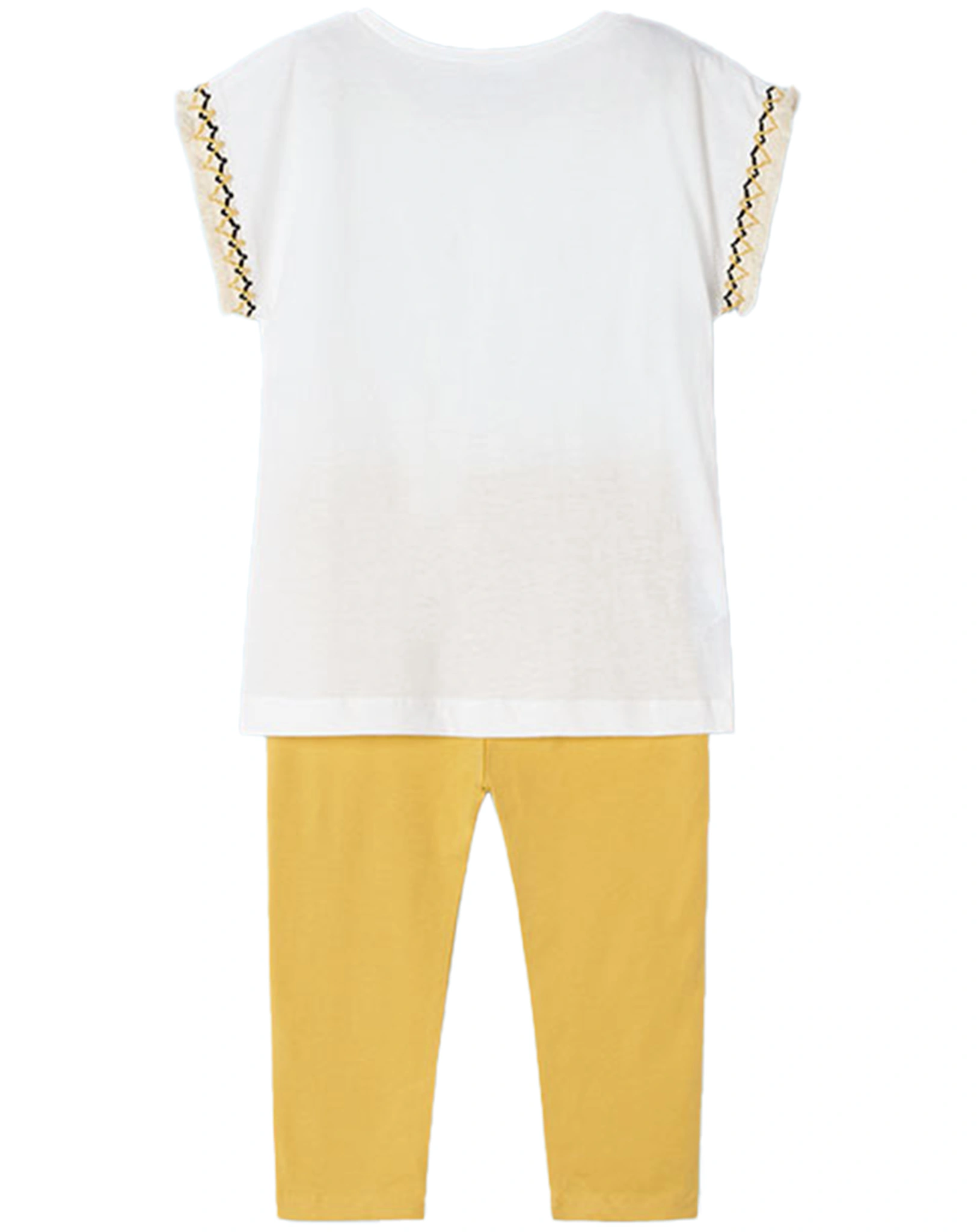 T-Shirt BONGO CAMP mit Leggings in weiß/gelb