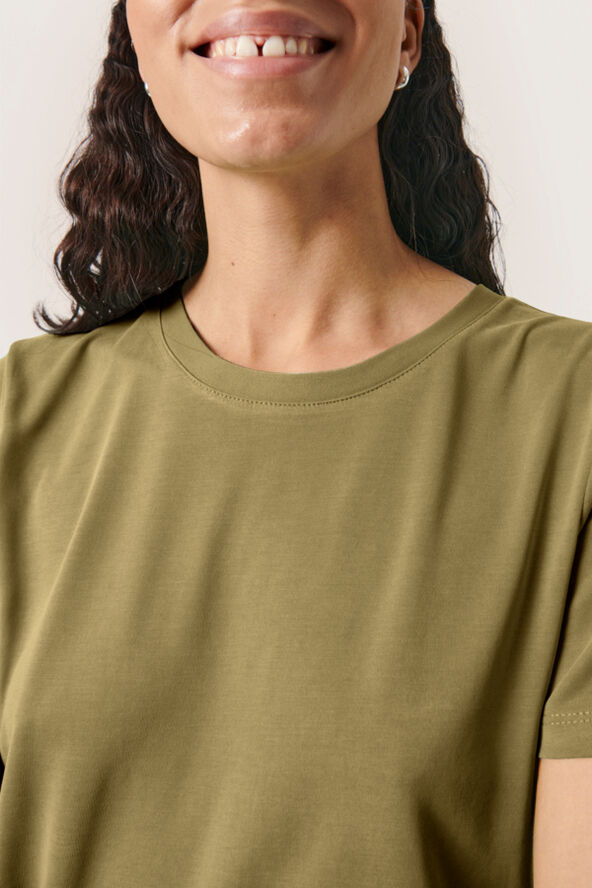 Soaked in Luxury SLColumbine crew-neck T-shirt SS Martini olive