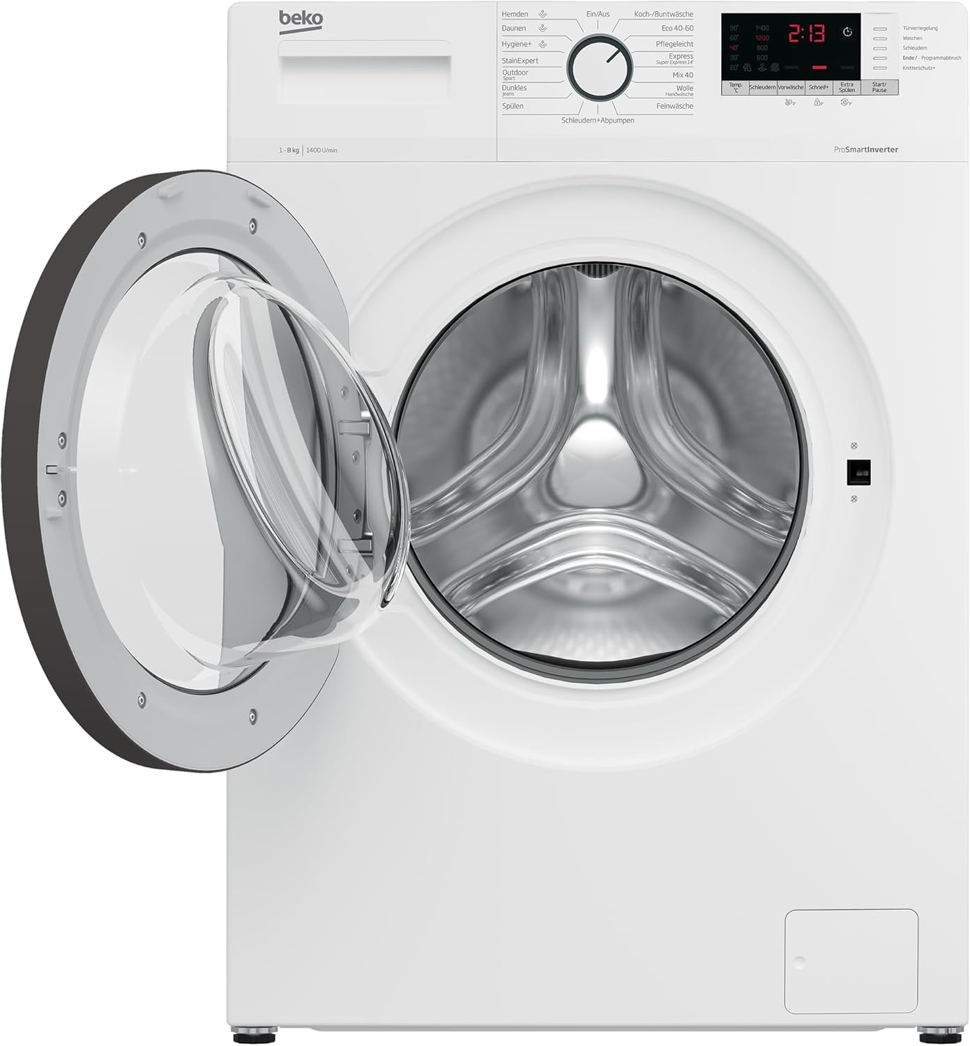Beko WLM81434NPSA freistehende Waschmaschine, Waschvollautomat, 8 kg, SteamCure, AddXtra-Nachlegefunktion, Schleuderwahl 1400 U/min, Hygiene+ allergikergeeignet, Weiß