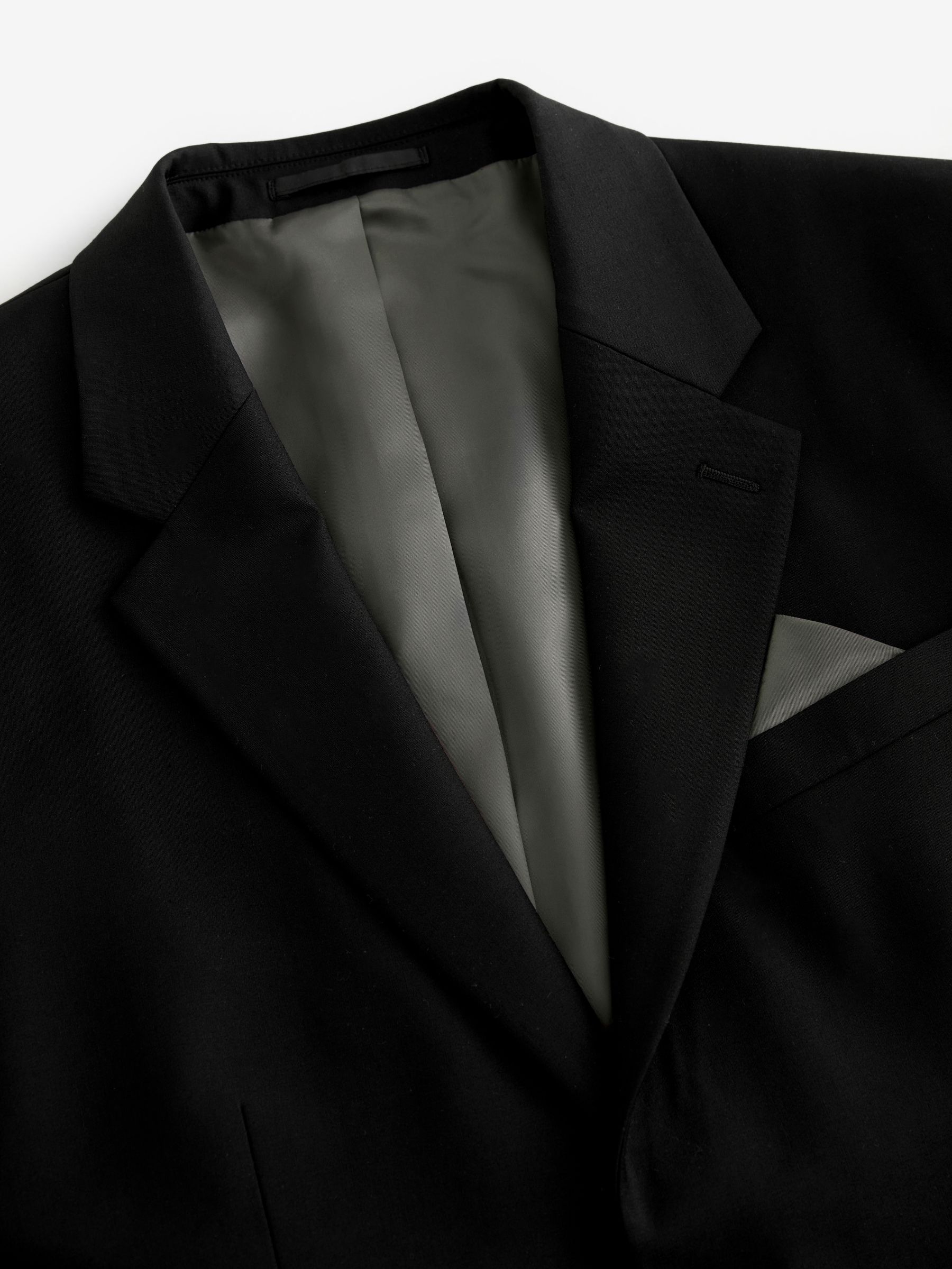 Zwart - Tailored Fit Wool Blend Motionflex Suit Jacket