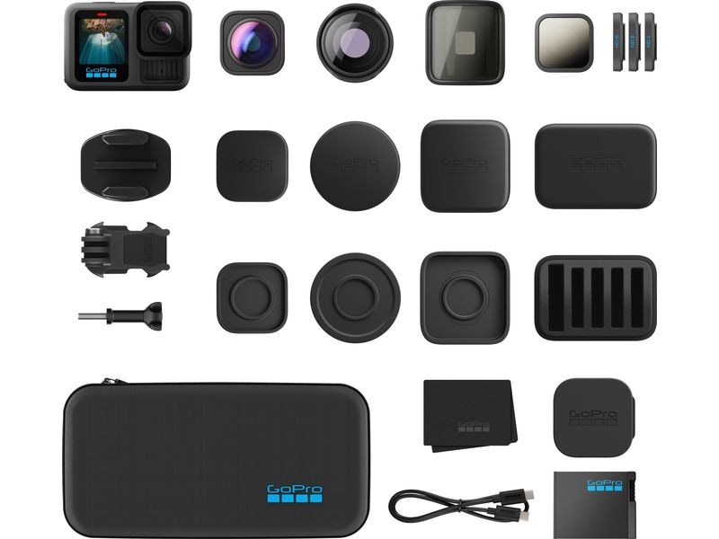 GoPro Actionkamera HERO13 Black Lens Bundle Action Cam mit Ultraweitwinkel-, Makro- und anamorphotischem Objektiv