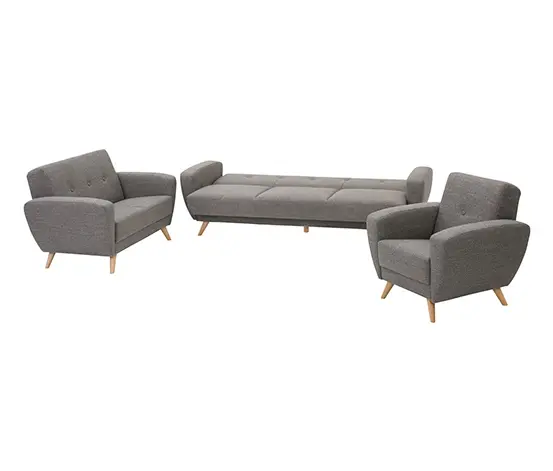 3-Sitzer-Schlafsofa »Justus« in grau meliertem Webstoff
