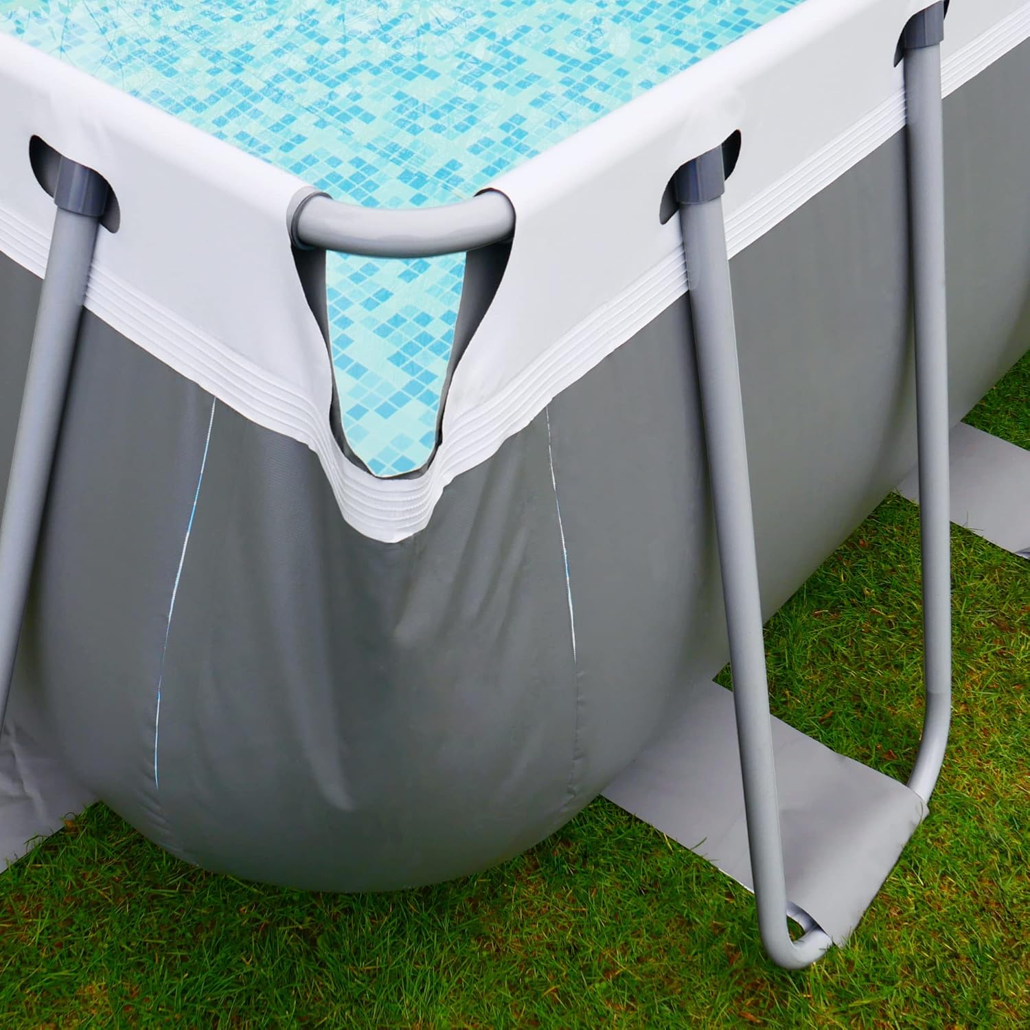 your GEAR Piscine à cadre en acier - Différents modèles/tailles - Ronde, rectangulaire ou carrée - 70-122 cm de haut - Avec cadre en acier - 300 x 200, 300 x 300, 400 x 200, Ø 366 cm, Ø 457 cm