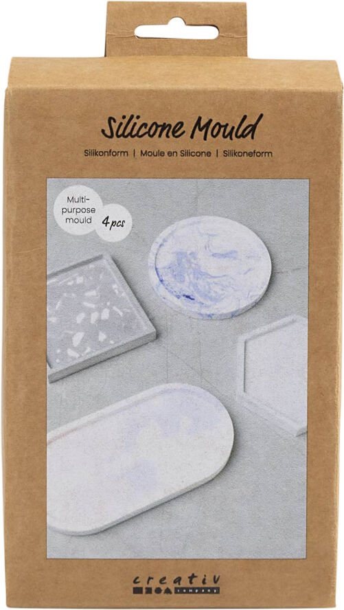 Creativ Company Silikoneform, Firkant, cirkel, hexagon og oval
