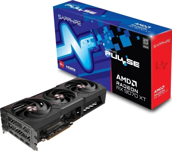Sapphire Pulse Radeon RX 9070 XT - Grafikkort - Radeon RX 9070 XT - 16 GB GDDR6 - PCIe 5.0 x16 - 2 x DisplayPort, 2 x HDMI