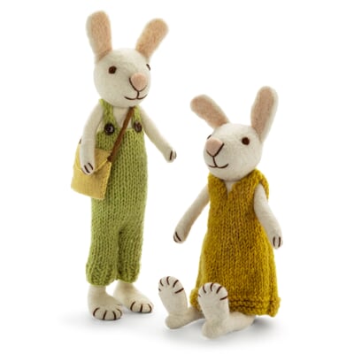 Osterhase Filz groß, Kleid