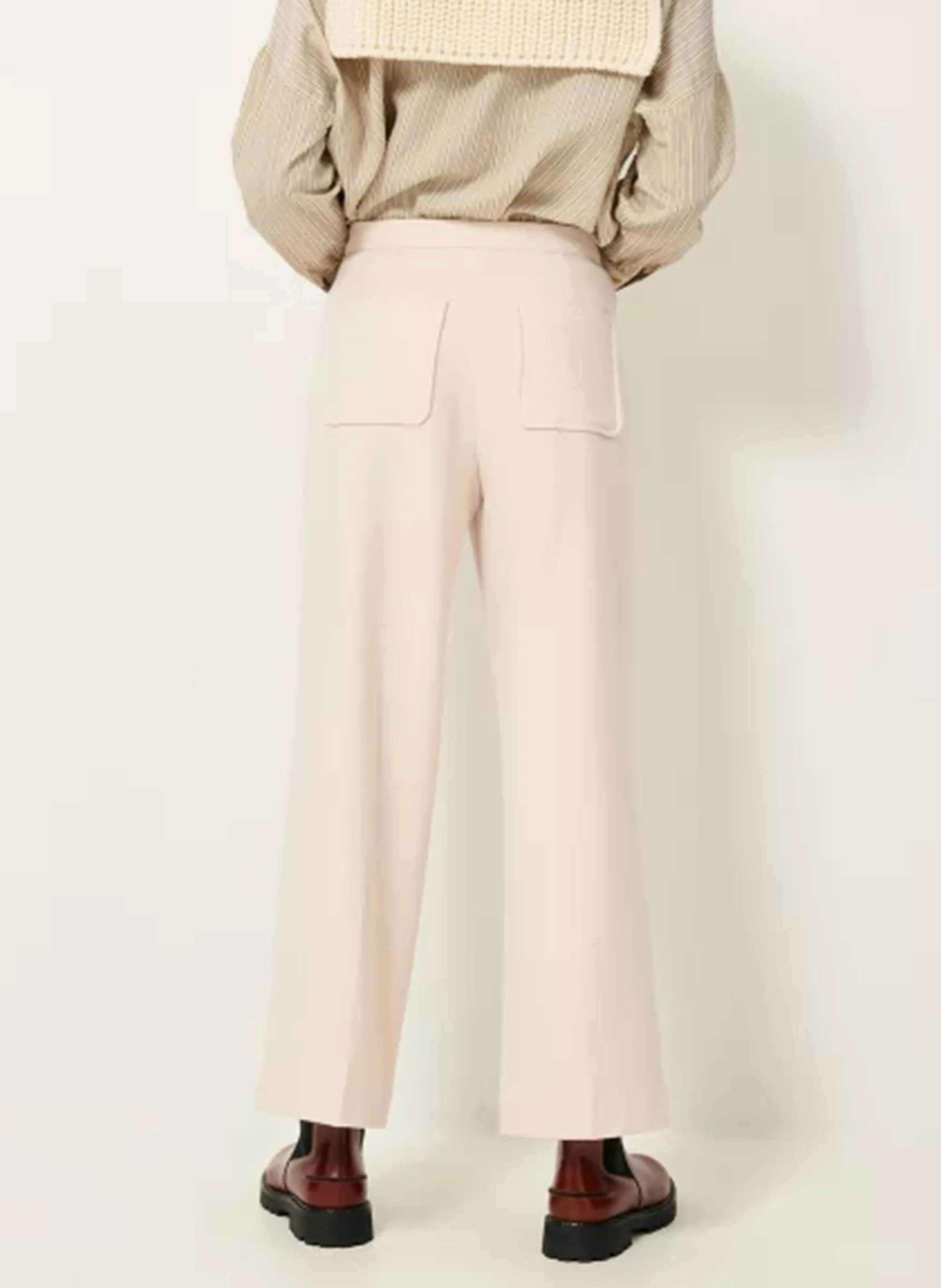 ALBERWOOL - Pantalon droit à plis marqués | Beige