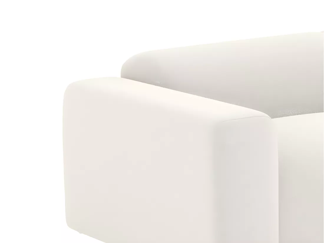 Canapé 3 places et fauteuil en tissu bouclette blanc POGNI de Maison Céphy
