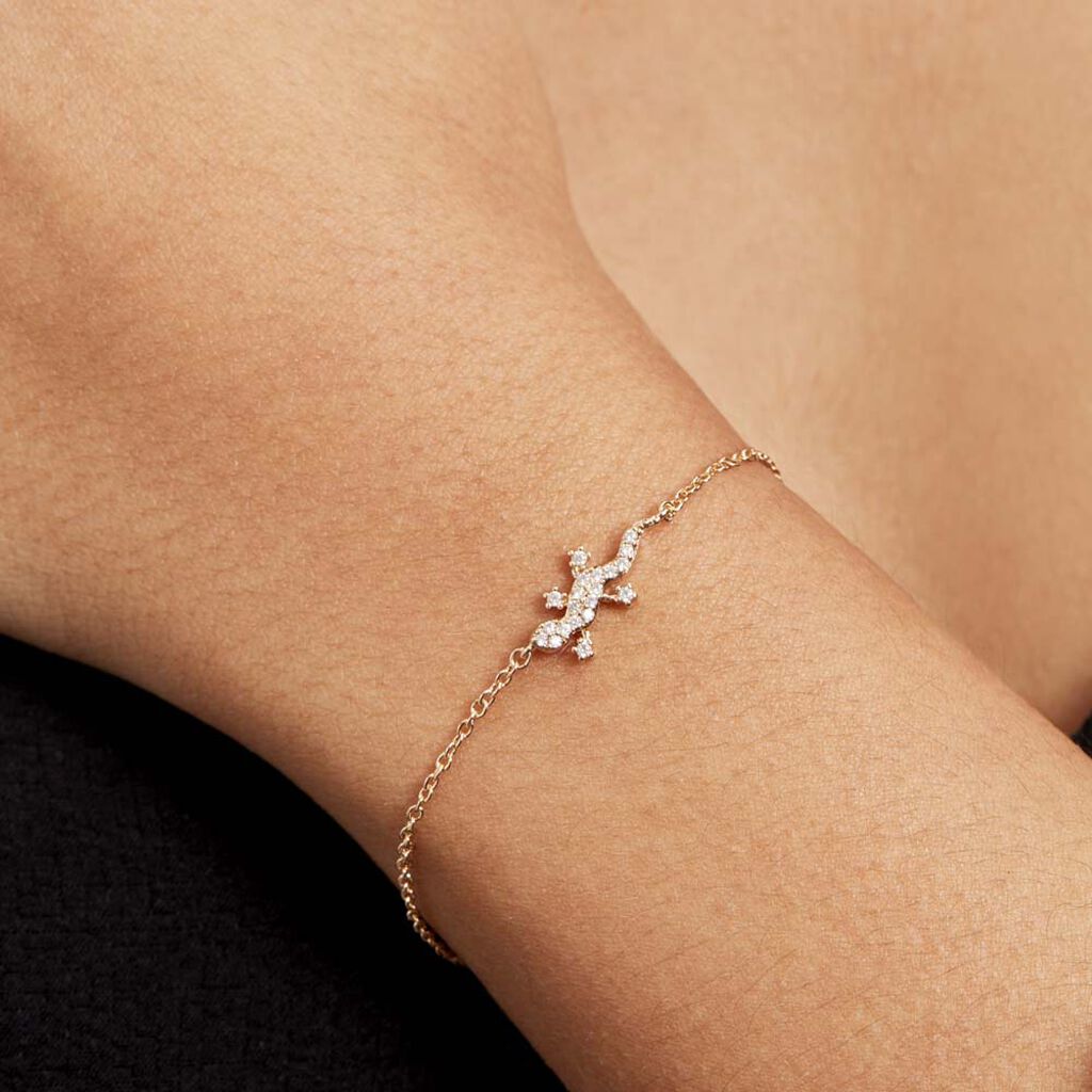 Bracelet Lehar Plaqué Or Oxyde De Zirconium