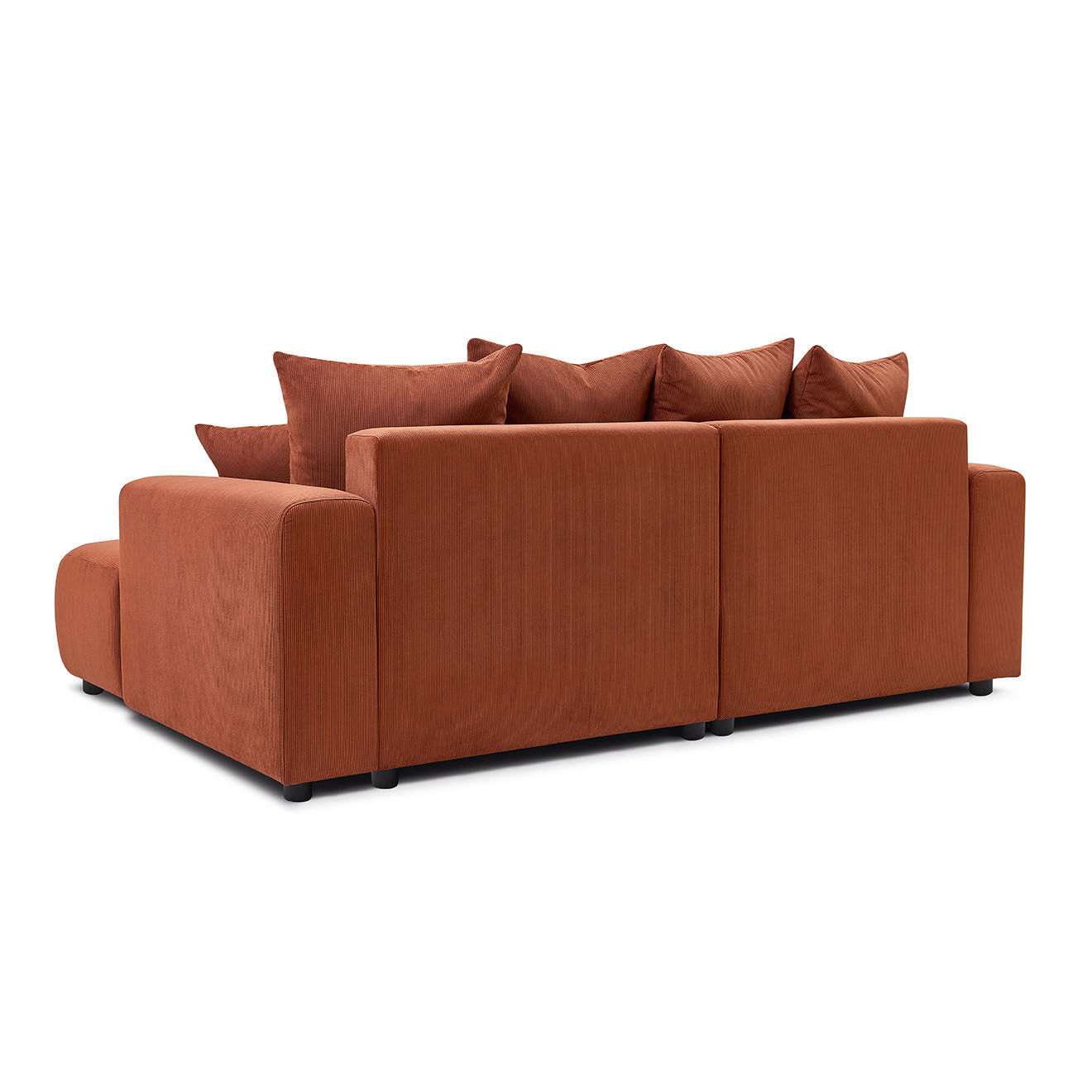Bobochic Canapé d'angle fixe droit Enjoy orange - 237x147x95 cm
